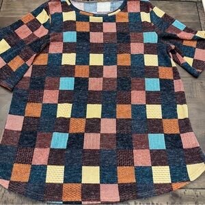 BomBom‎ Patchwork Oversized Cozy stretchy Sweater Womens XLarge